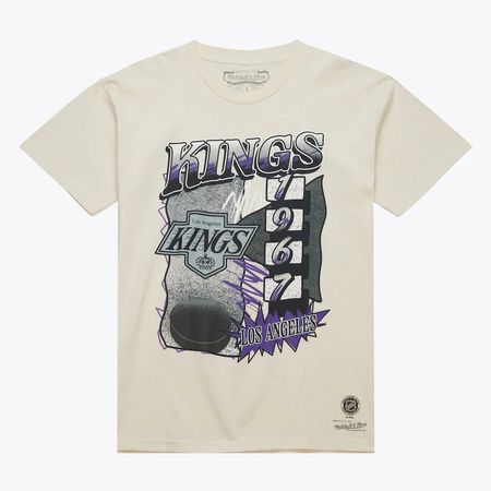 Los Angeles Kings Natural Vintage Hockey Overspray T-Shirt
