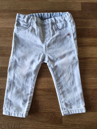 H&M Baby Jeans hellblau/weiss Gr. 74 verstellbarer Bund