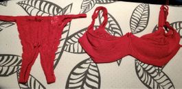 Roter BH & String Gr. 75F LA GUAPA Spitze NEU