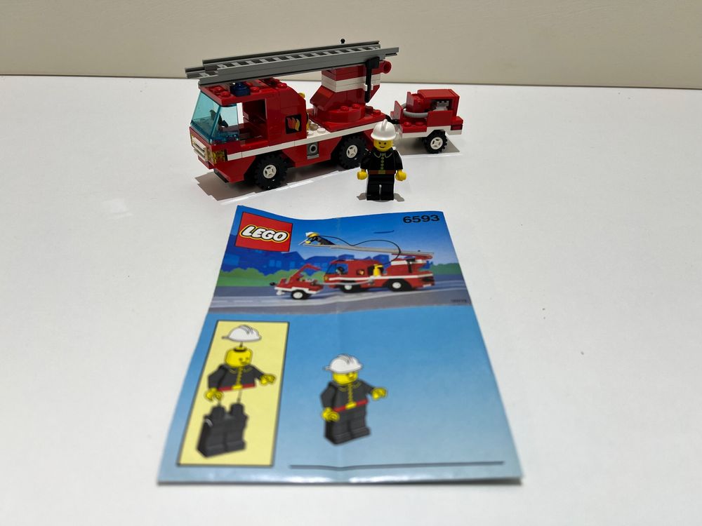 Lego System 6593 Feuerwehr Drehleiterwagen von 1991 mit OBP (Gebraucht ...