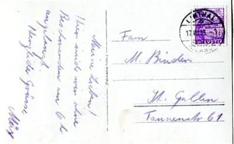 Ansichtskarten: Linthal gegen Süden – Gebraucht aus Ottikon b.Kemptth. von Neptun1974 1