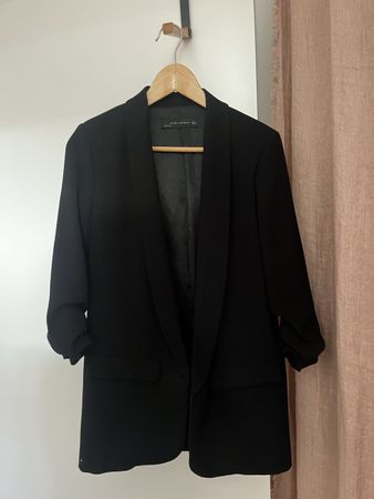 Zara Woman Blazer Black Long Sleeve Size S Regular