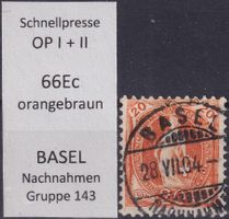 66Ec vom Experten bestimmt von BASEL, sehr sauber entwertet