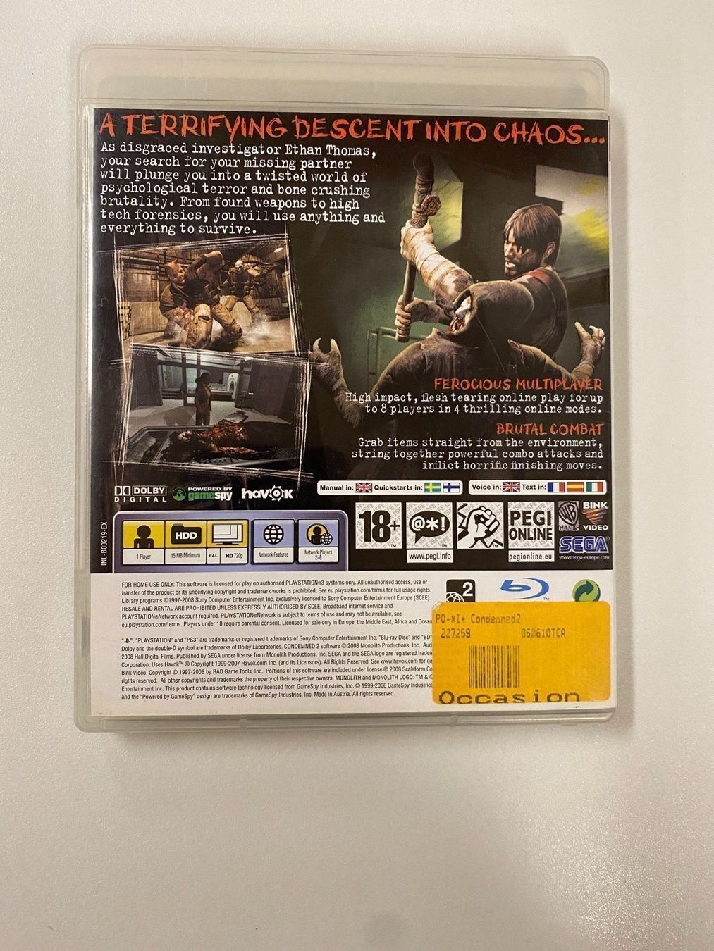 Sony Giochi: Condemned 2 für Playstation 3 PS3 – Usato da Winkel venduto da RiMa95 2