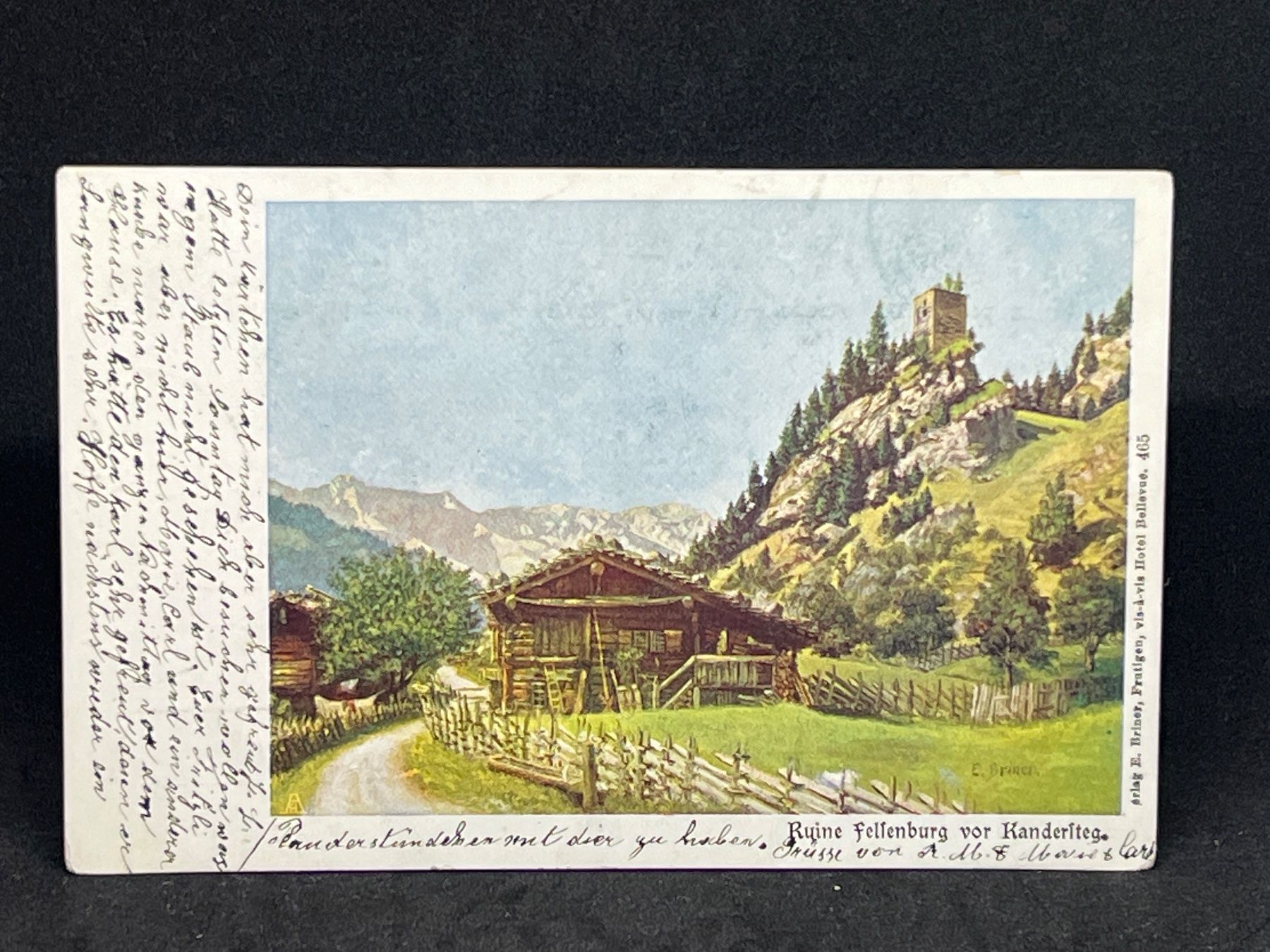 Ansichtskarten: Ruine Felsenburg vor Kandersteg – Gebraucht aus Widnau von Brusi9