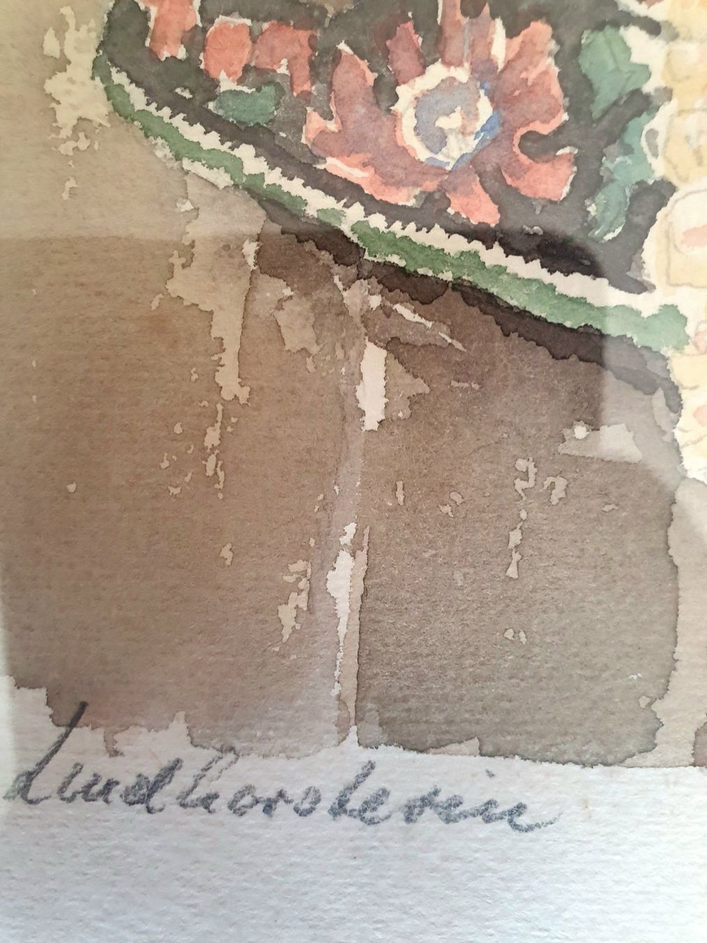 Gemälde: Ancienne grande aquarelle  signée – Gebraucht aus Les Brenets von SBO56 3