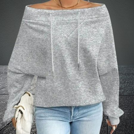 🖤 Off-Shoulder Strickpullover – Lässiger Winter Look! 🌟💫