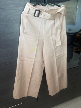 BOSS Culotte Gr. 36 Altrosa 7/8 Hose mit Gürtel High Waist