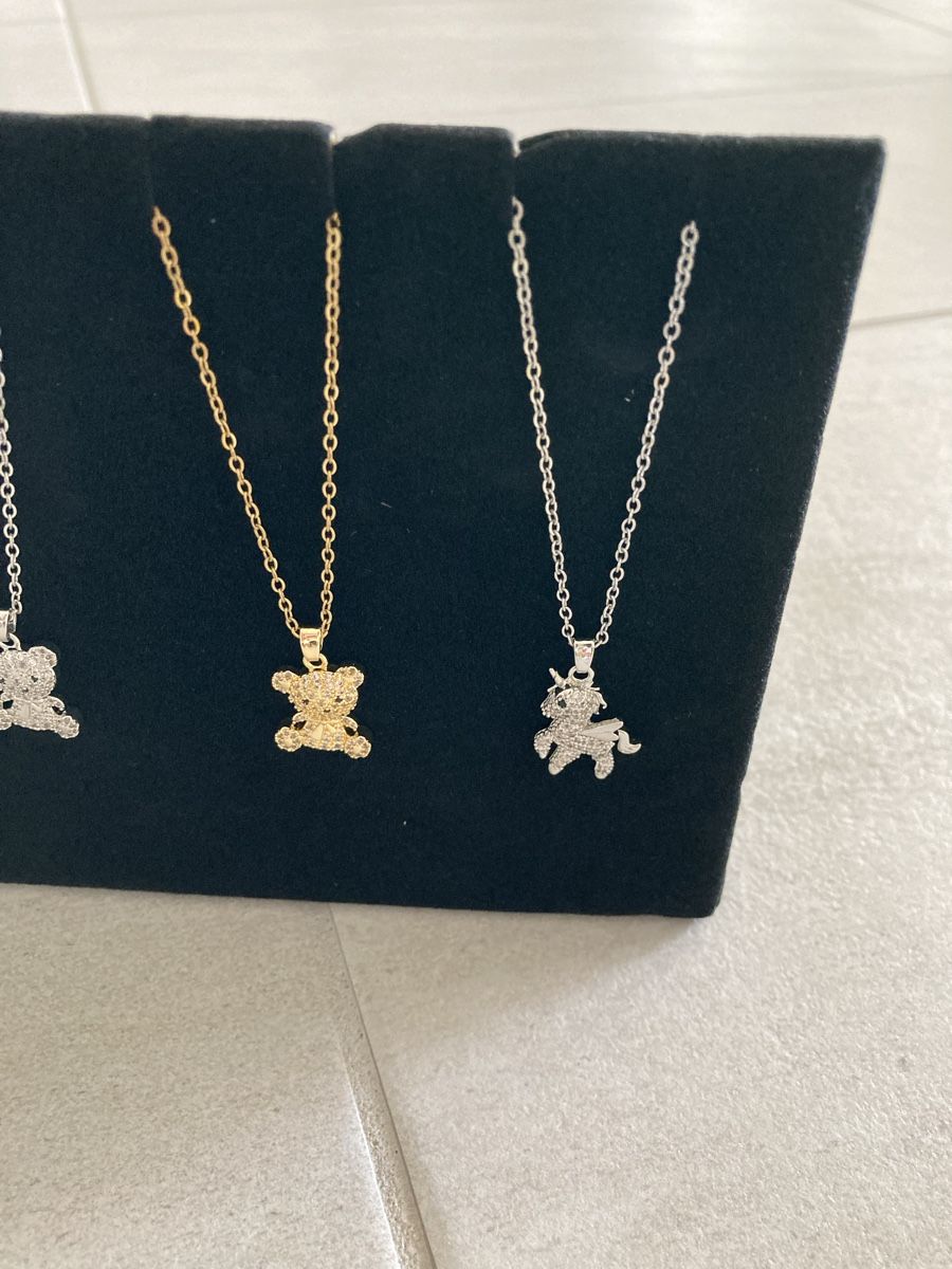 Ketten: Kinder Halskette Teddy / Einhorn & Gold oder Silber  – Neu und originalverpackt aus Winterthur von Box4Fun 2