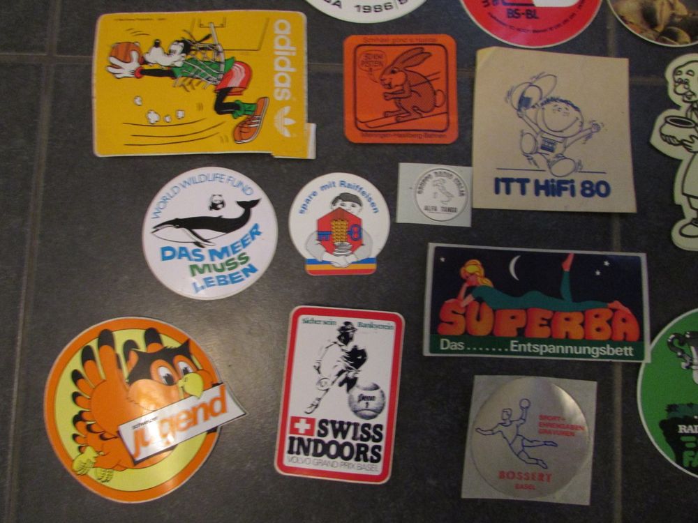Aufkleber Sticker Auflösung meiner Sammlung Retro 80er Jahre rar