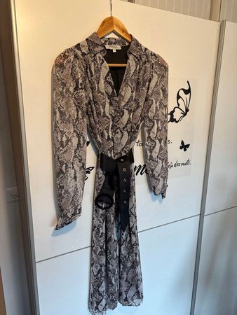 Kleid von Morgan, Schlangenmuster, schwarz-beige, Gr. 36