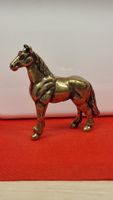 Goldener Vintage Pferde Deko aus Metall, Glücksbringer!