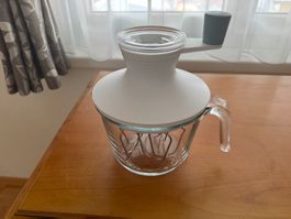 Rührschüssel Set mit Handmixer Aufsätzen Glas und Deckel