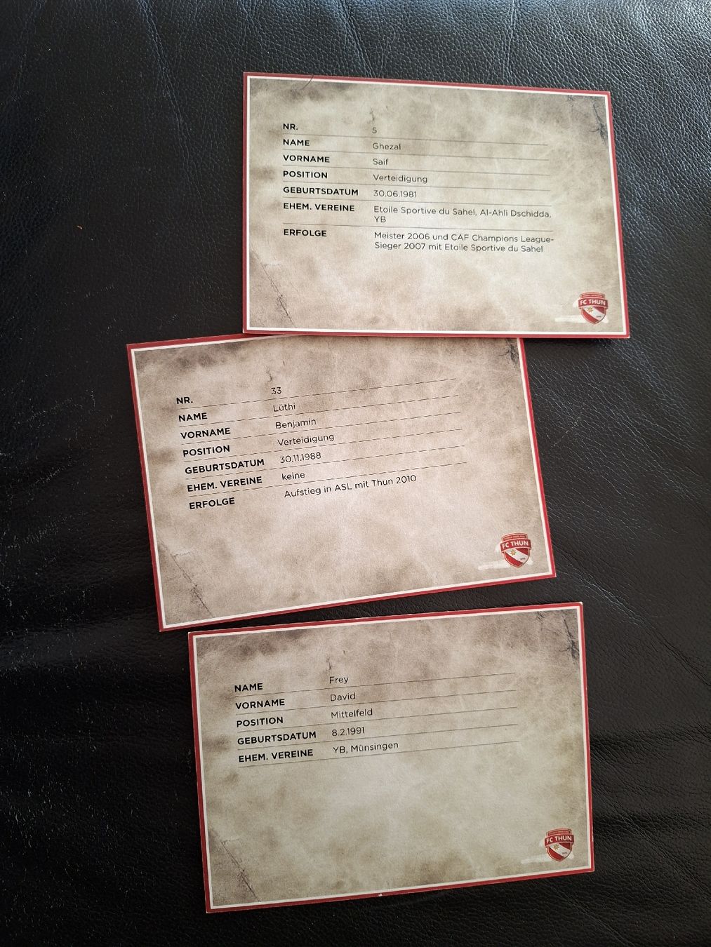 Autografi: FC Thun Autogrammkarten Sammelauflösung 3x – Usato da Thun venduto da wuschu 1