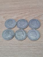 6 SCHWEIZER 20 RAPPEN-MÜNZEN 1881 - 1899 ANTIK