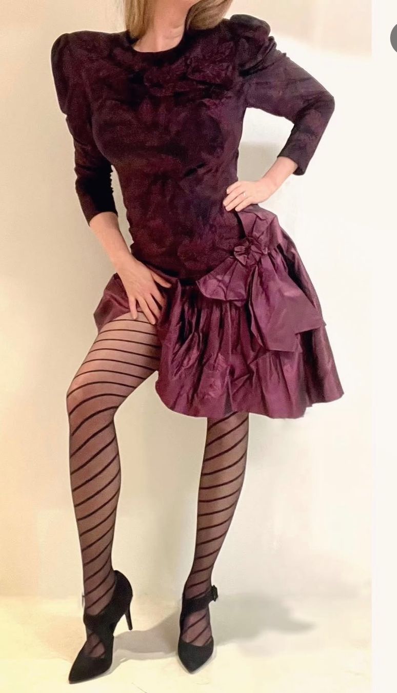 Vestiti: Robe velours vintage années 80 – Usato da giffers venduto da sev_c9x9