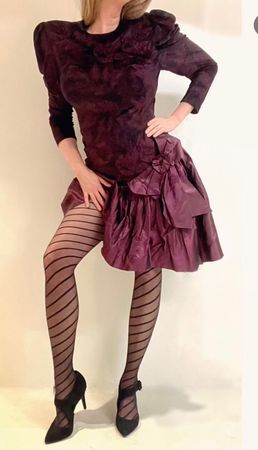 Robe velours vintage années 80