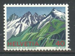 1976, Sondermarke Schweizer Alpen **