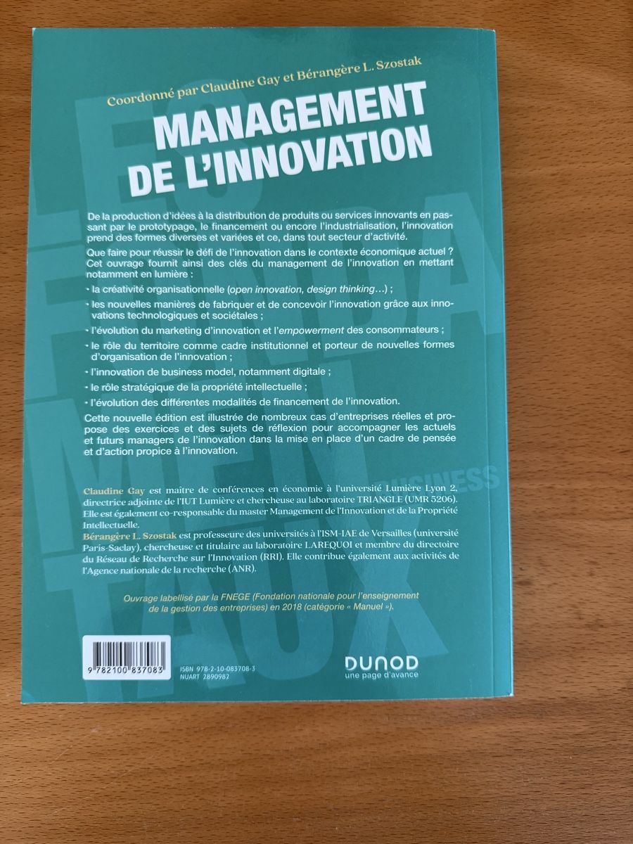 Bücher: Le management de l’innovation – Neu und originalverpackt aus Poliez-le-Grand von Seb_Evo 1