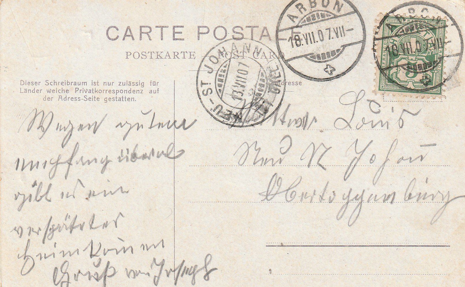 Cartoline postali: Alte Ansichtskarte Bodensee Dampfer Schiff Schweiz 1907 – Usato da Rupperswil venduto da Ema10 1
