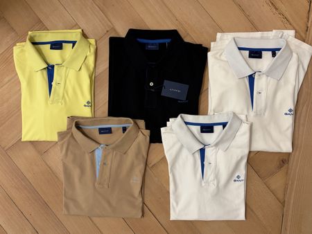 1x Gant Polo Shirt Contrast Collar Pique Size L