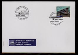 2018, FDC, Dauermarke Schweizer Bahnhöfe (Nr. 1711)