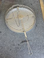 Grillrost und Zange Metall Durchmesser 40 cm Schale