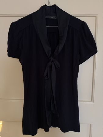 HALLHUBER Damen Bluse mit Schluppe Gr. M Dunkelblau Elegant