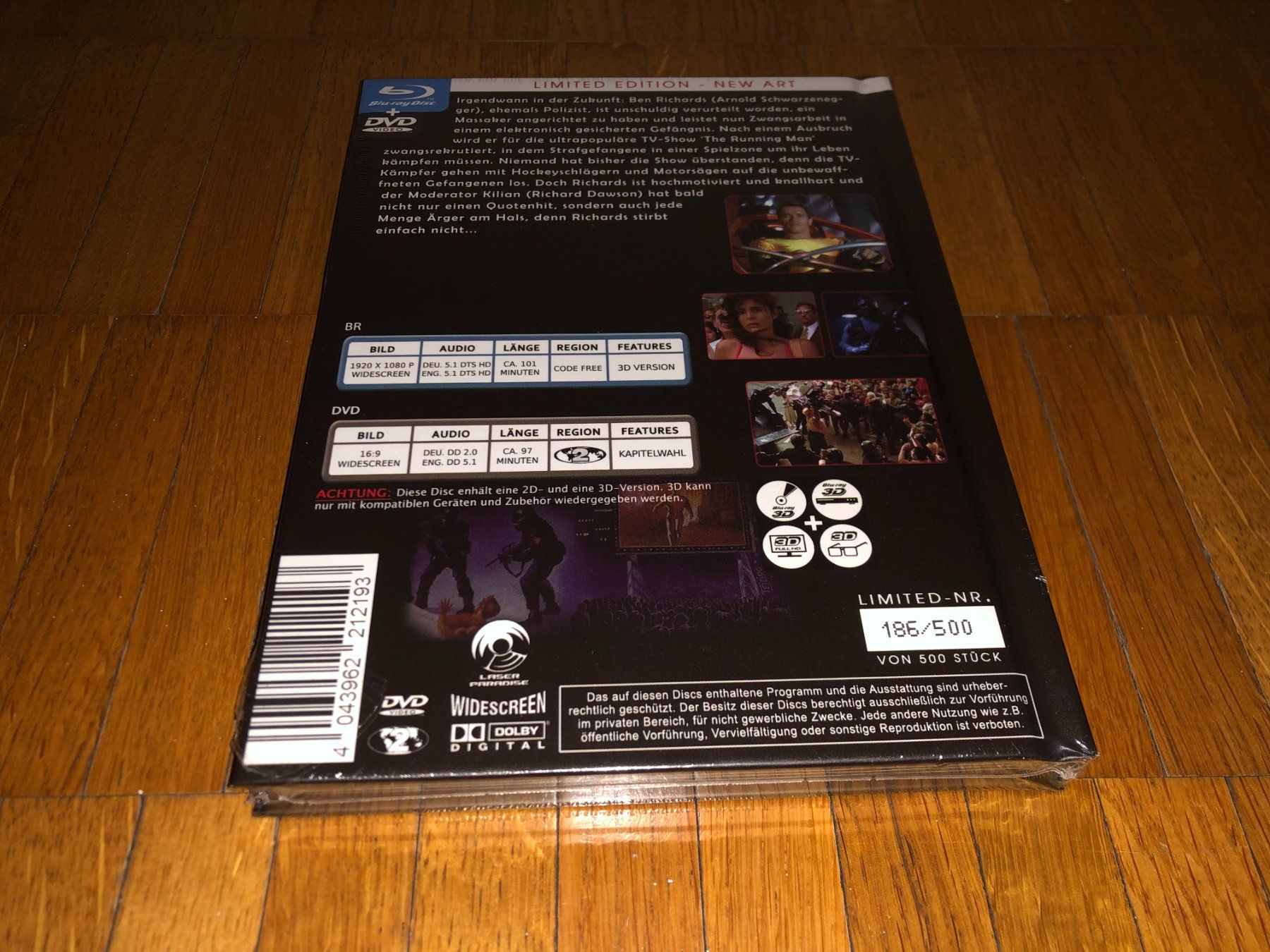 Tutti i DVDs: Running Man - MEDIABOOK - 500 - UNCUT – Nuovo e nell'imballaggio originale da Basel venduto da havsok 1