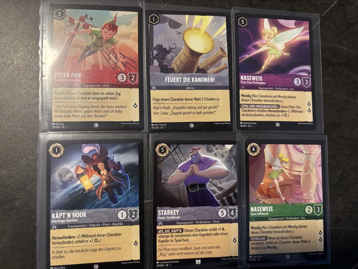 Disney Carte collezionabili: Lorcana Karten Set - Peter Pan 6er Set – Nuovo (secondo la descrizione) da Magden venduto da pro_8wgn