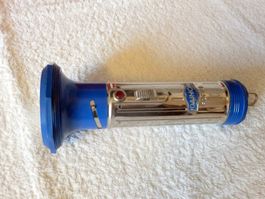 Antike Taschenlampe mit Focus, Daimon, Made in Germany, 17cm