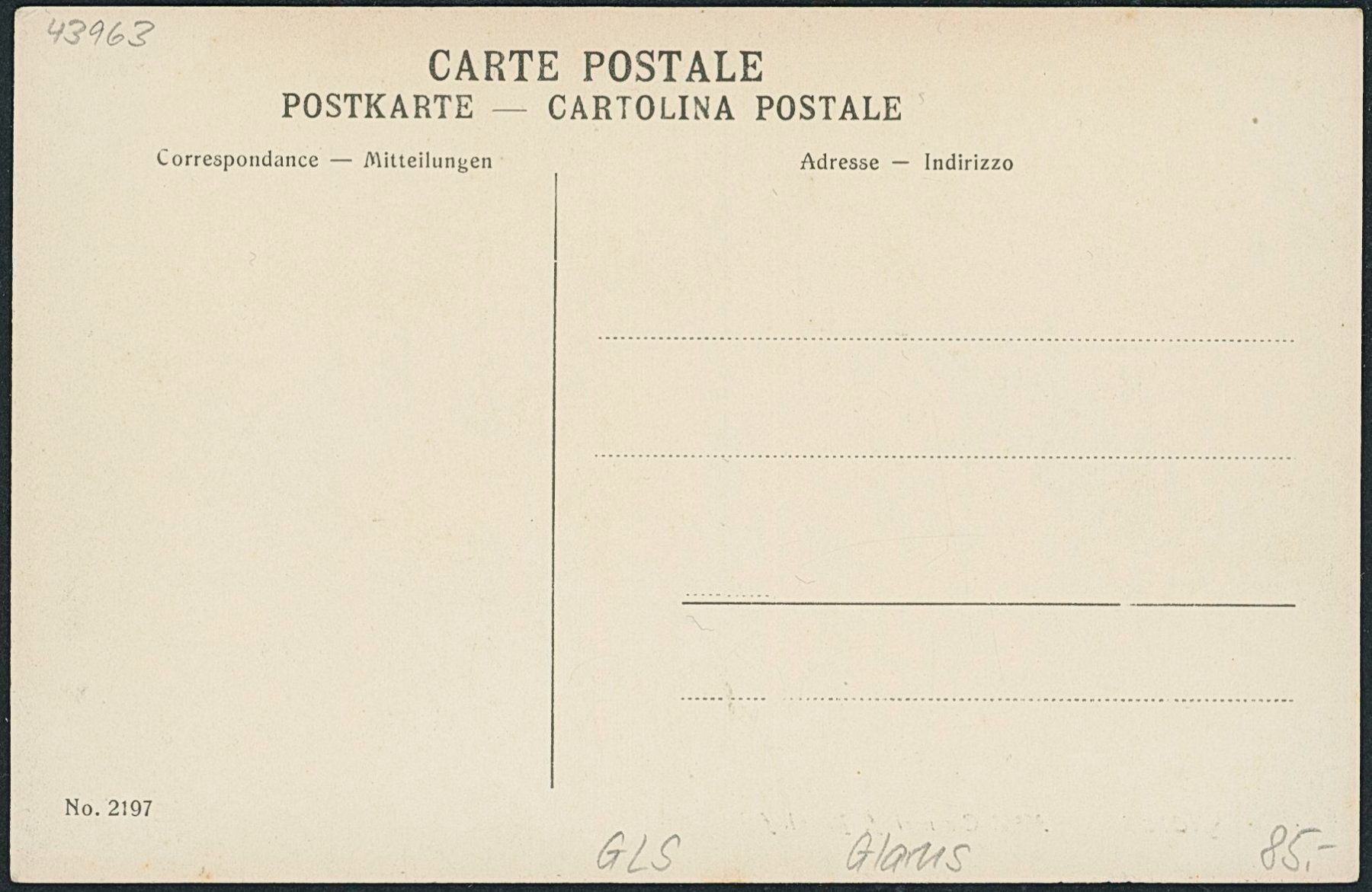 Cartes postales: GLS Glarus - Bahnhof - Bahn – Neuf (Voir description) à Schindellegi par masutka7 1