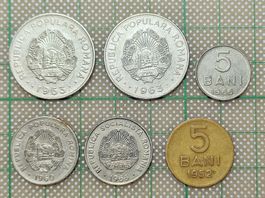 6 alte Münzen (Rumänien)