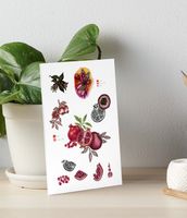 Karte Druck von Handgemalte Granatapfel Pomegranate