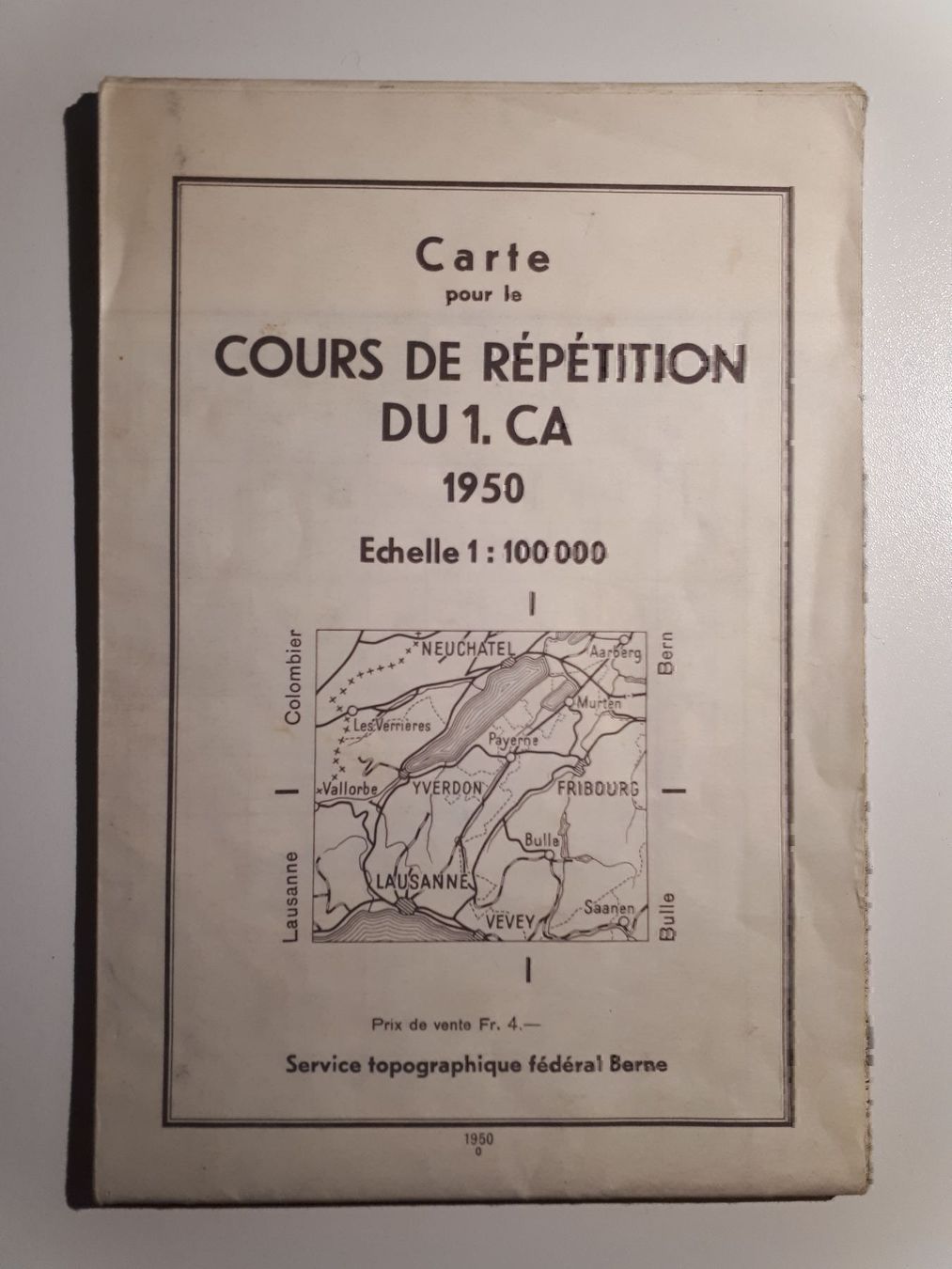 Landkarten & Atlanten: Cours de répétition du 1. CA 1950 – Gebraucht aus Dietikon von Buchantiqdietikon