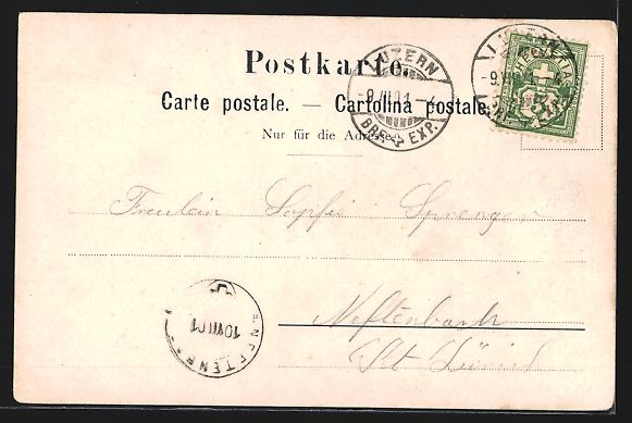 Cartoline postali: Luzern, Eidg. Schützenfest 1901, Blick  – Usato da Berlin venduto da bartko-reher 1