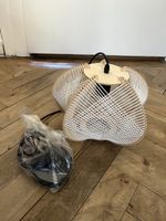 Hanging lamp wood white string detail new