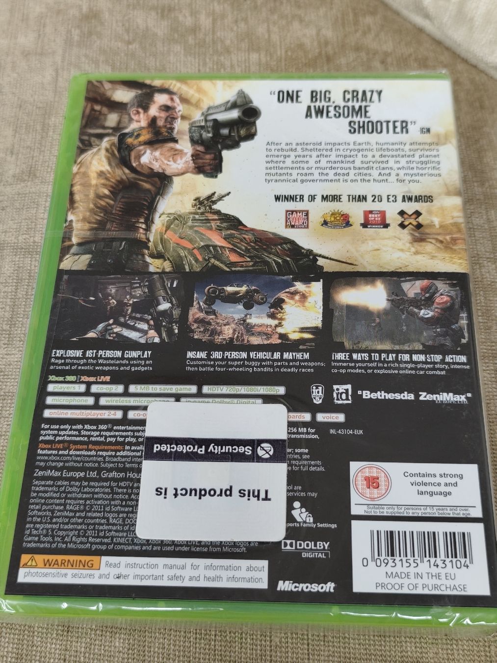 Spiele: Jeu Microsoft Xbox 360 Neuf Sealed Rage – Neu und originalverpackt aus Middes von Greg2707 1