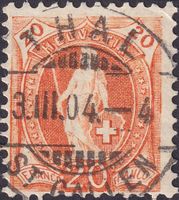 Stehende: 66E von THAL SG (Vollstempel) 3.März.1904