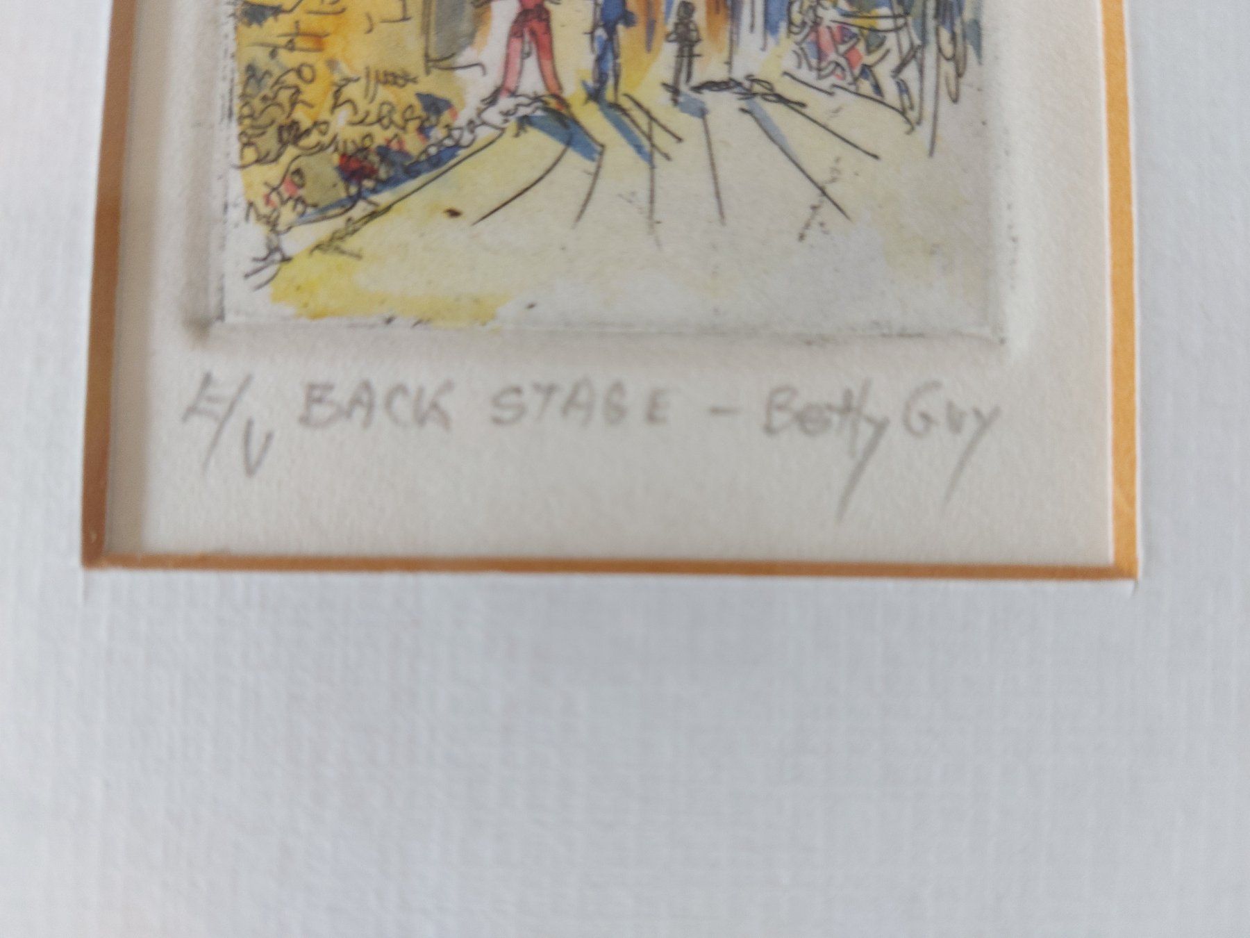 Dipinti: BETTY GUY  1920 - 2016  "Back Stage"  Radierung/Aquarell – Usato da Zürich venduto da Daniel517 4