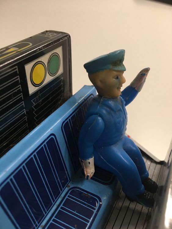 POLICE-JEEP aus Blech 60er.    von CHIKO Japan 3