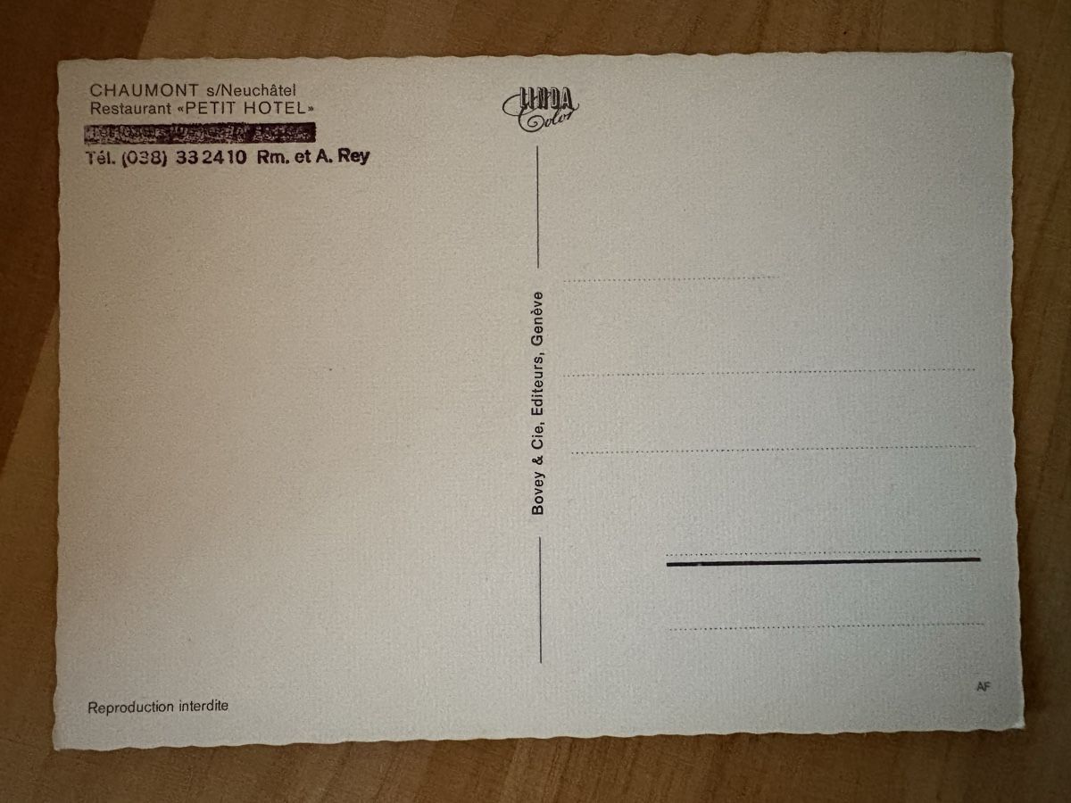 Cartoline postali: AK von Restaurant Petit Hotel / Chaumont – Usato da Rümlang venduto da Kartenpost1 1