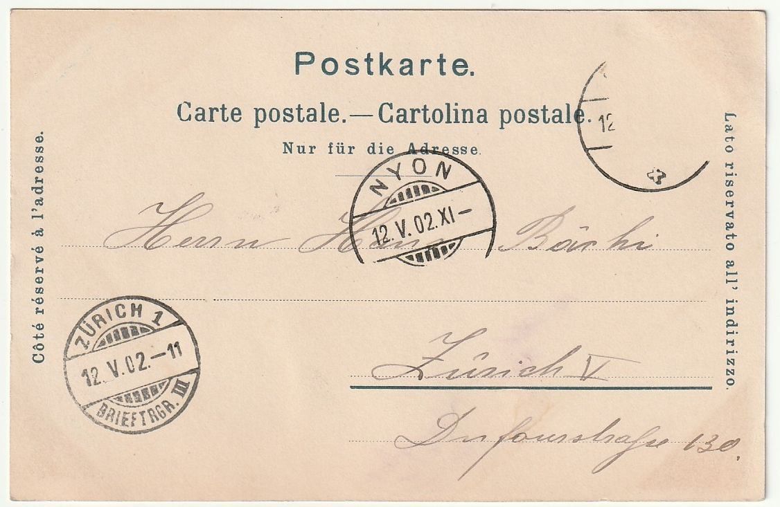 Cartoline postali: AK Nyon, le château 1902 – Usato da Fislisbach venduto da Zigzag12 1