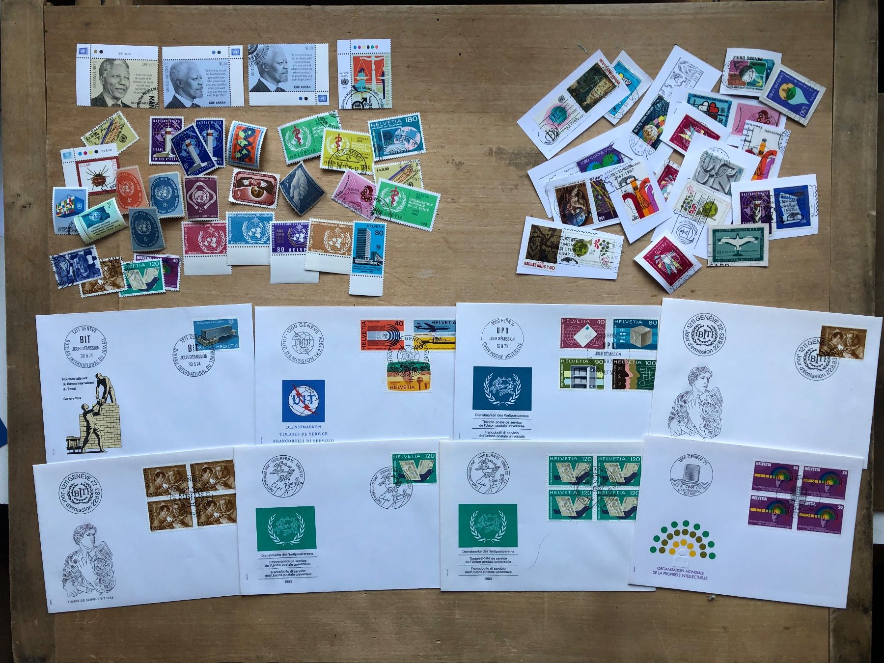 Alle Briefmarken: UNO, BIT, UIT.... – Gebraucht aus Neuchâtel von Atahuallpa