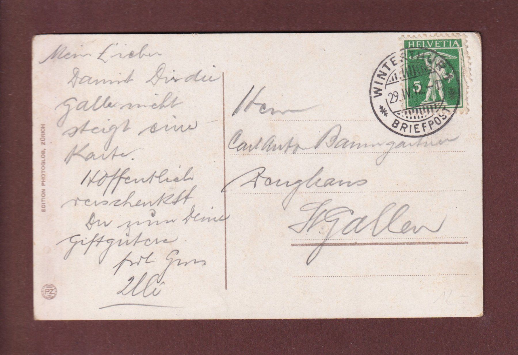 Ansichtskarten: SCHAFFHAUSEN - Teilansicht - 1912 – Gebraucht aus Pully von nicecards 1