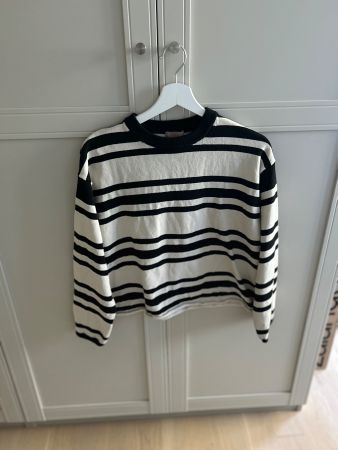 H&M Streifenpullover, schwarz/weiss, Grösse XS, Top!