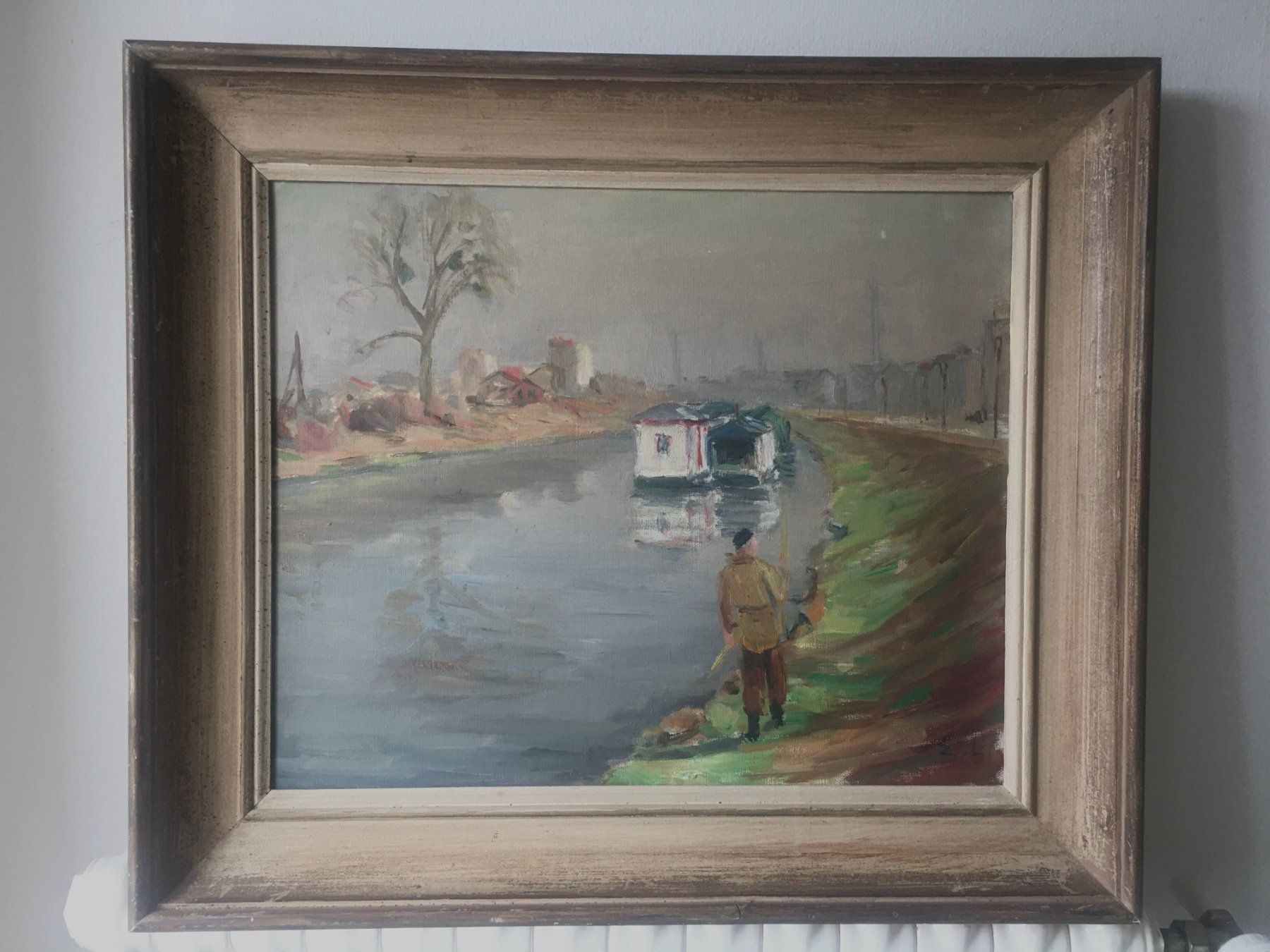 Tableaux: Alte  Oel Bild ein tolles Märchen mit Fluss monogramiert E.L – D'occasion à Zürich par Nofelet31 5