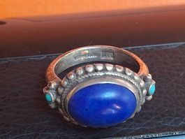Bague argent 925 signée ethnique 