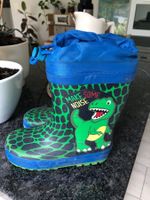 Kinder Gummistiefel Dinosaurier Motiv blau grün Grösse 27