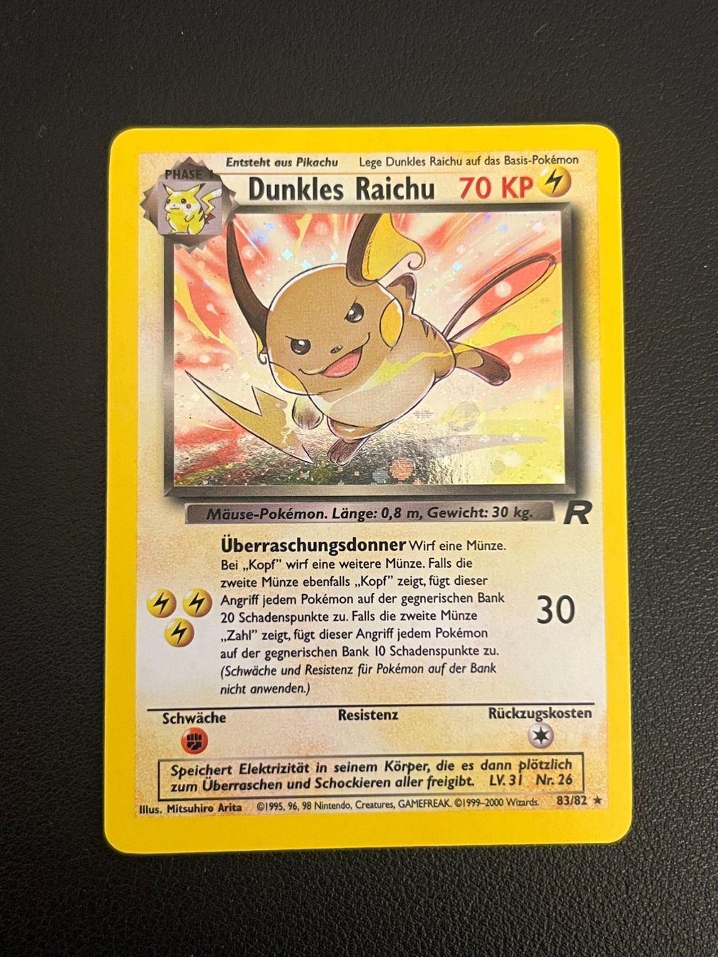 Pokémon Cartes à collectionner: Pokemon Dunkles Raichu Holo – D'occasion à Zollikerberg par Guido175